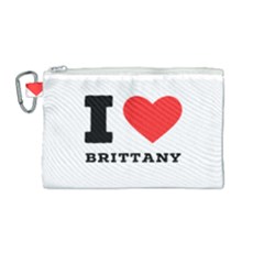 I Love Brittany Canvas Cosmetic Bag (medium) by ilovewhateva