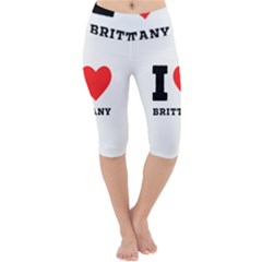 I Love Brittany Lightweight Velour Cropped Yoga Leggings by ilovewhateva