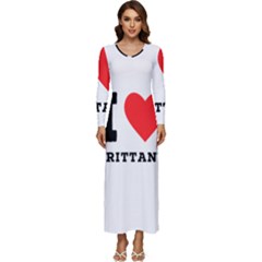 I Love Brittany Long Sleeve Longline Maxi Dress by ilovewhateva