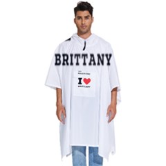 I Love Brittany Men s Hooded Rain Ponchos