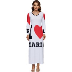 I Love Marie Long Sleeve Longline Maxi Dress by ilovewhateva