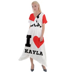 I Love Kayla Cross Front Sharkbite Hem Maxi Dress by ilovewhateva