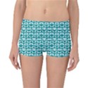 Teal And White Owl Pattern Reversible Boyleg Bikini Bottoms View1