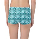 Teal And White Owl Pattern Reversible Boyleg Bikini Bottoms View2