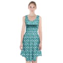 Teal And White Owl Pattern Racerback Midi Dress View1