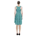 Teal And White Owl Pattern Racerback Midi Dress View2