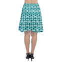 Teal And White Owl Pattern Chiffon Wrap Front Skirt View2