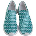 Teal And White Owl Pattern Women s Lightweight Slip Ons View1