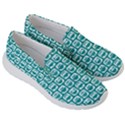 Teal And White Owl Pattern Women s Lightweight Slip Ons View3