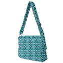 Teal And White Owl Pattern Full Print Messenger Bag (M) View2