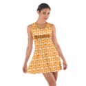 Yellow And White Owl Pattern Cotton Racerback Dress View1