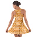 Yellow And White Owl Pattern Cotton Racerback Dress View2