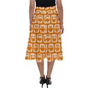 Yellow And White Owl Pattern Perfect Length Midi Skirt View2