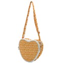 Yellow And White Owl Pattern Heart Shoulder Bag View1