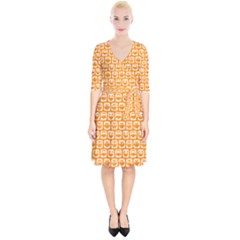 Yellow And White Owl Pattern Wrap Up Cocktail Dress by GardenOfOphir