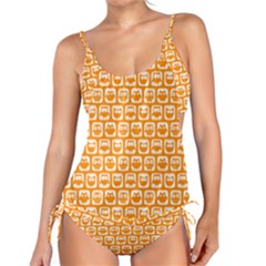 Yellow And White Owl Pattern Tankini Set by GardenOfOphir