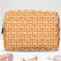 Yellow And White Owl Pattern Make Up Pouch (Medium) View1