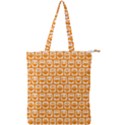 Yellow And White Owl Pattern Double Zip Up Tote Bag View1