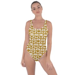 Olive And White Owl Pattern Bring Sexy Back Swimsuit