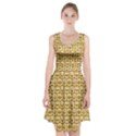 Olive And White Owl Pattern Racerback Midi Dress View1