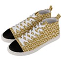 Olive And White Owl Pattern Men s Mid-Top Canvas Sneakers View2