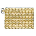 Olive And White Owl Pattern Canvas Cosmetic Bag (XL) View1