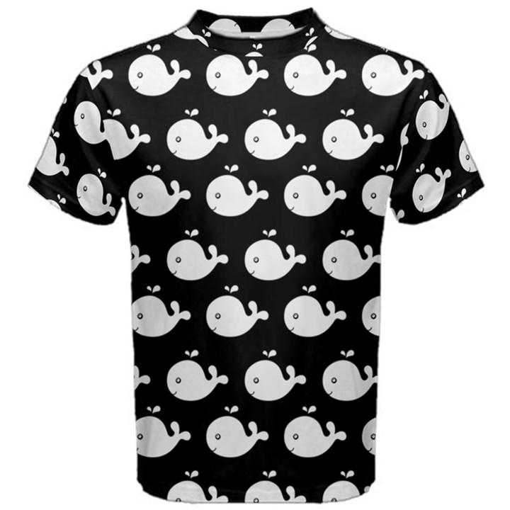 Cute Whale Illustration Pattern Men s Cotton Tee