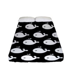 Cute Whale Illustration Pattern Fitted Sheet (full/ Double Size) by GardenOfOphir