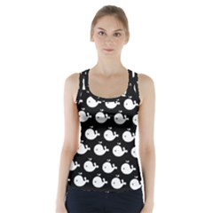 Cute Whale Illustration Pattern Racer Back Sports Top by GardenOfOphir