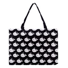 Cute Whale Illustration Pattern Medium Tote Bag by GardenOfOphir