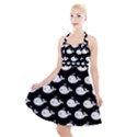 Cute Whale Illustration Pattern Halter Party Swing Dress  View1