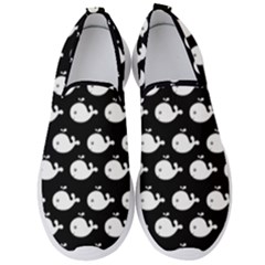 Cute Whale Illustration Pattern Men s Slip On Sneakers by GardenOfOphir