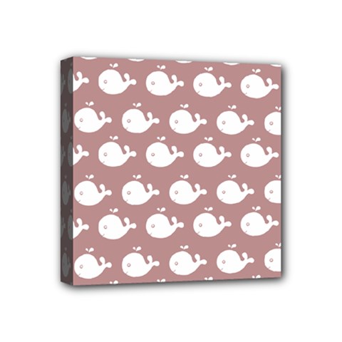 Cute Whale Illustration Pattern Mini Canvas 4  X 4  (stretched) by GardenOfOphir