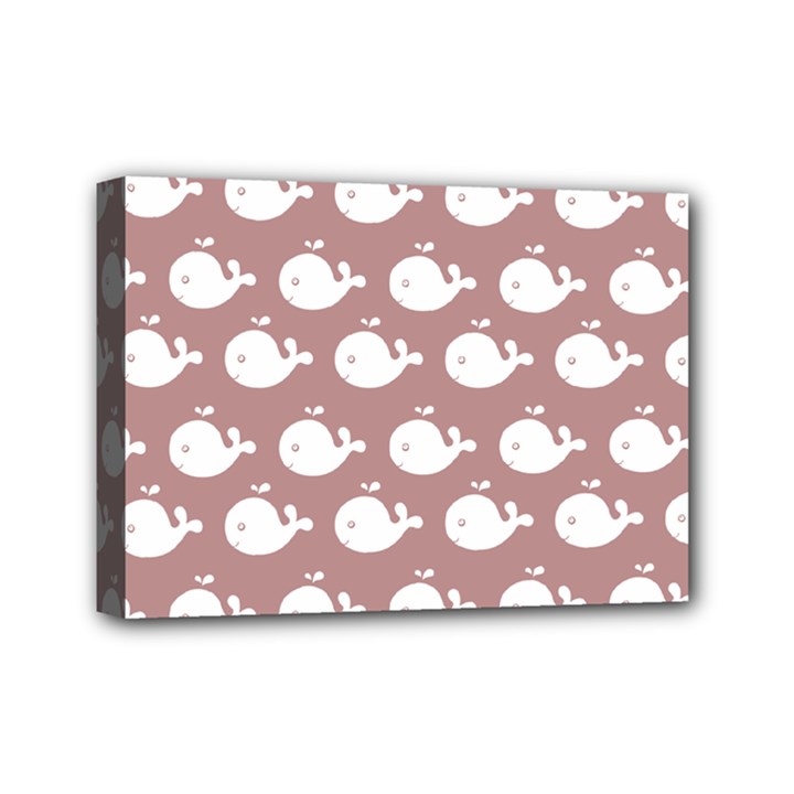 Cute Whale Illustration Pattern Mini Canvas 7  x 5  (Stretched)