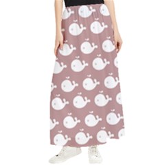 Cute Whale Illustration Pattern Maxi Chiffon Skirt by GardenOfOphir