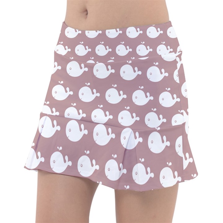 Cute Whale Illustration Pattern Classic Tennis Skirt