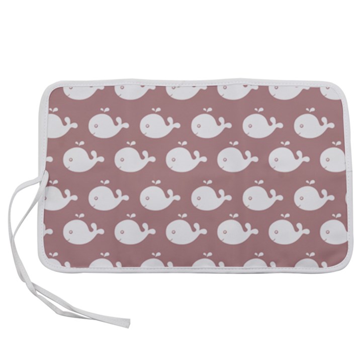 Cute Whale Illustration Pattern Pen Storage Case (L)