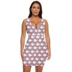 Cute Whale Illustration Pattern Draped Bodycon Dress by GardenOfOphir