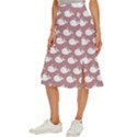 Cute Whale Illustration Pattern Midi Panel Skirt View2