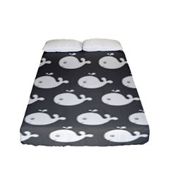 Cute Whale Illustration Pattern Fitted Sheet (full/ Double Size) by GardenOfOphir