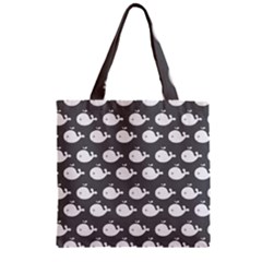 Cute Whale Illustration Pattern Zipper Grocery Tote Bag by GardenOfOphir