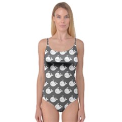 Cute Whale Illustration Pattern Camisole Leotard  by GardenOfOphir