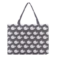 Cute Whale Illustration Pattern Medium Tote Bag by GardenOfOphir