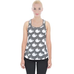 Cute Whale Illustration Pattern Piece Up Tank Top by GardenOfOphir