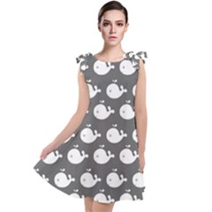 Cute Whale Illustration Pattern Tie Up Tunic Dress by GardenOfOphir