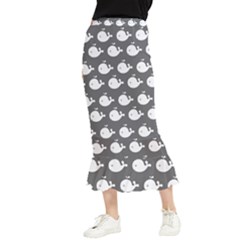 Cute Whale Illustration Pattern Maxi Fishtail Chiffon Skirt by GardenOfOphir