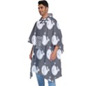 Cute Whale Illustration Pattern Men s Hooded Rain Ponchos View2