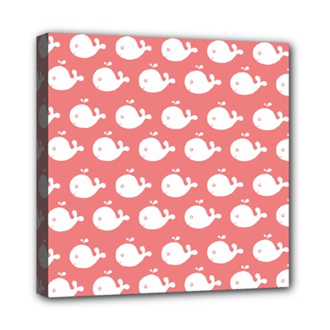 Coral Whales Pattern Mini Canvas 8  X 8  (stretched) by GardenOfOphir