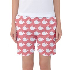 Coral Whales Pattern Women s Basketball Shorts by GardenOfOphir