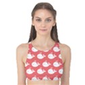 Coral Whales Pattern Tank Bikini Top View1